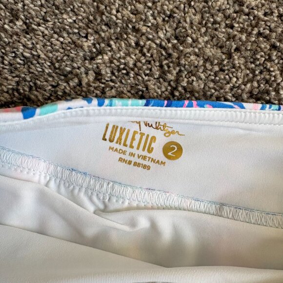 Lilly Pulitzer Luxletic Frazer Skort Pleated Multicolor Print Size 2 Lightweight - Picture 3 of 4